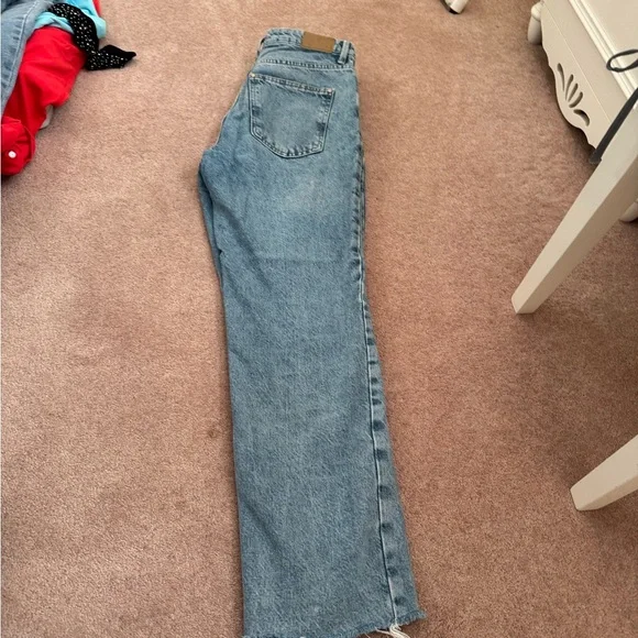 Zara Light Blue Straight Leg Jeans - Picture 1 of 2